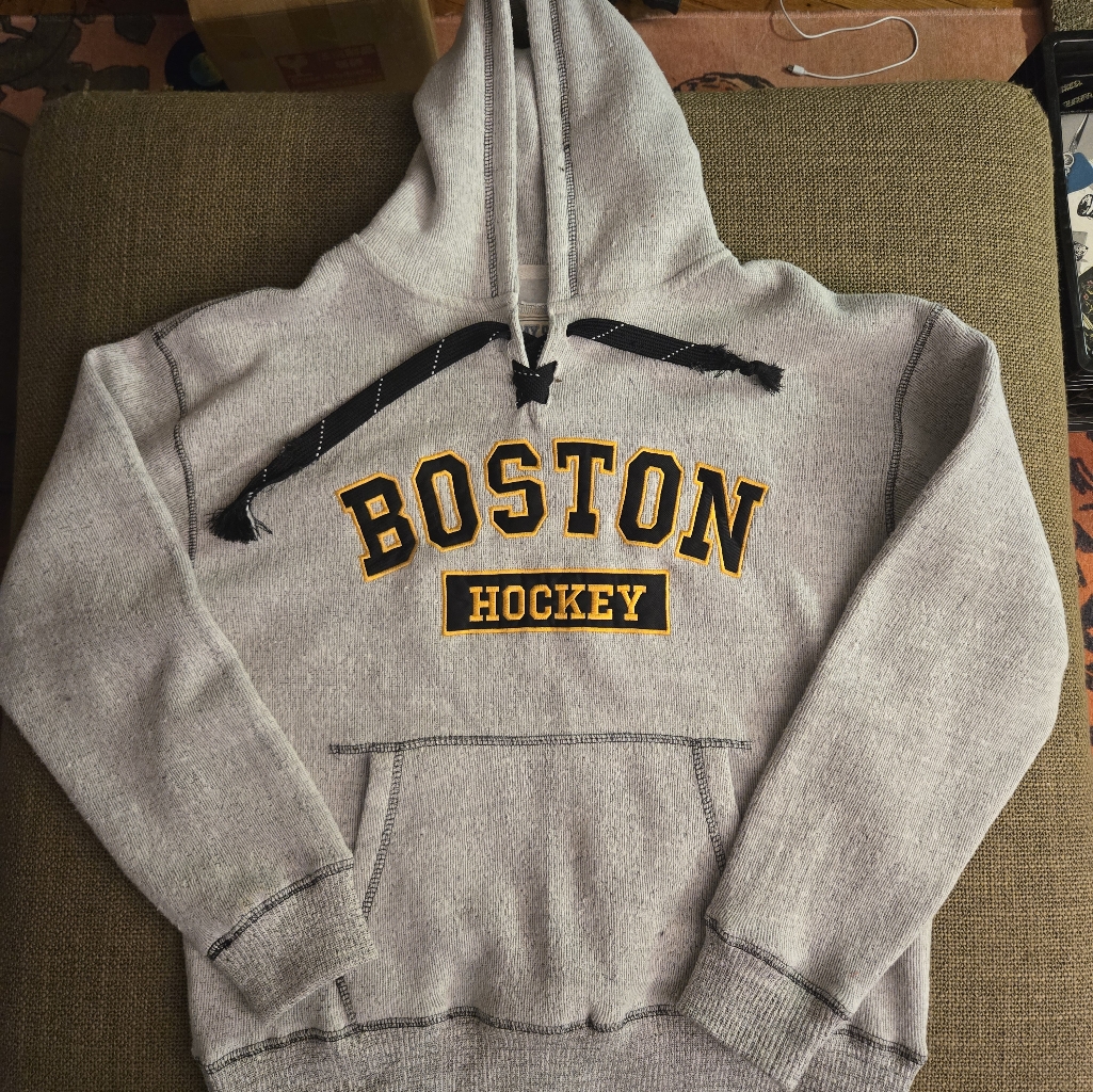 Boston Hockey Gray Mens Hoodie Boston Hockey Gray Mens Hoodie